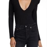 Urban Outfitters  Out From Under Plunging V-Neck Flutter Bodysuit Black Photo 0