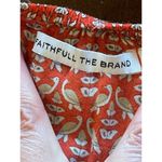 Faithfull the Brand  Red Bird Print Rio Off The Shoulder Playsuit Romper Size S‎ Photo 6