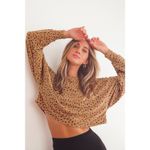 Lulus Last Spot Rust Brown Dot Print Pullover Sweatshirt S Photo 1