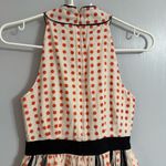 Maeve  White and Orange Polkadot Halter Dress with Black Trim Size 0 Photo 8