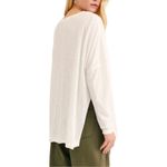 Free People  We The Free On My Mind V Neck Dolman Sleeve Relaxed Shirt White Sm Photo 3