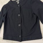 Banana Republic Crop Button Front Black Sweater Womens Medium Jacket 3/4 Sleeves Photo 3