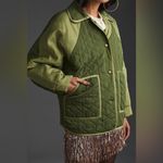 Pilcro Anthropologie  Oversized Quilted Colorblock Jacket Moss Green XL Photo 14
