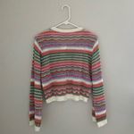 Lush Clothing NWT Lush Stripe Pointelle Crop Sweater in Ivory Multi Photo 2