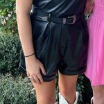 Endless Rose  faux leather one shoulder romper Photo 0