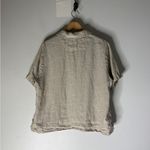 Quince  Linen Short Sleeve Button Down Top Tan Size Large Photo 1