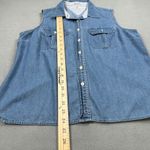 Tommy Hilfiger VINTAGE 2003  Denim Top Shirt Womens 16 Sleeveless Button Pockets Photo 5