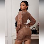 Brown Floral Wrap Dress Size L Photo 1