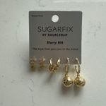 BaubleBar SUGARFIX by  Party 101 New Year's Disco 3 Pair Earring Set - Gold - NWT Photo 3