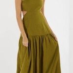 Intermix  Tiana Cut Out Drop Waist Maxi Dress Olive Green Photo 0