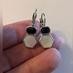 Lia Sophia  Black and White Hexagon Earrings classic minimalist pierced Photo 2