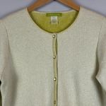 Sigrid Olsen Cardigan Sweater Womens M Light Green Button Front Cottage Preppy Photo 1