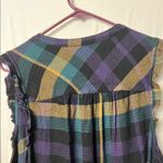 Torrid Crinkle Flannel Gauze Plaid Ruffled Sleeveless Top Size 2(18/20) Photo 6