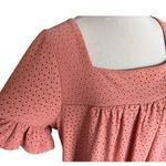 Lane Bryant Womens  Rose Colored Eyelet Flutter Sleeve Eyelet Dress - Sz 14/16 Photo 3