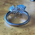 Natural Aquamarine Sterling Silver Heart Ring Size 7 Photo 4