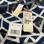 Elaine Gold Geometric Sheer Square Scarf Blue Black White Modern Print VTG NWT Photo 2