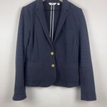 Vineyard Vines Women Knit Blazer Sz 8 Navy Blue Nautical Preppy Varsity Academia Photo 0