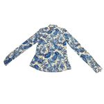 Tommy Bahama  Golf Jacket Women's Small Blue Zip Up Long Sleeve Tropical Leaf Photo 3