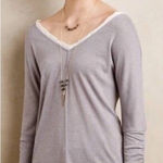 Deletta Anthropologie  Mara Gray Jersey Top w/ 🤍Chiffon Criss-Cross Back🤍 ~S Photo 0