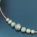 Sterling Silver 925 Gold Vermeil Sliding Ball Charm Pendant Snake Chain Necklace Photo 1