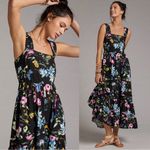 MISA Los Angeles MISA • Anthropologie Aurelia Flouncy Floral Midi Dress maxi black floral linen Photo 3