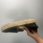 Garnet Hill  black leather studded ankle wrap espadrilles size 38/ 8 Photo 4