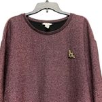H&M Women’s Sz XL Shimmering Black Pink Crewneck Sweater Photo 2