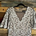 Jessica Howard  Tan and‎ White Lace Short Sleeve Dress Size 10 Photo 2