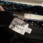 Hello Molly Blue Multi Color Sequin Long Sleeve Dress Photo 6