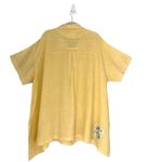 Blue Fish Vintage Linen Button Up Tunic 1999 Shirt Lagenlook Butter Yellow XXL Size 2X Photo 3