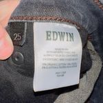 EDWIN Bree High Waist Raw Hem Crop Straight Leg Jeans In Ashland size 25 Photo 5