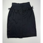 Francine Browner Fringe Skirt High Waist Vintage Career Black Size 9/10 Photo 4
