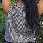 ICE black and white gingham crop top Size M Photo 3