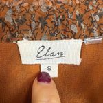 Elan  Ruffle Smocked Copper Paisley Print Alicia Top Long Sleeve Size S Photo 6