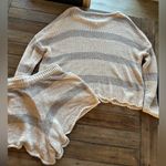 Pink Lily  Striped Knit Beige Sweater Shorts Set M Photo 7