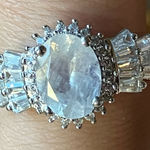Natural Rainbow Moonstone Sterling Silver Ring Size 7 Photo 0