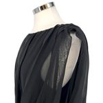 Saks 5th Avenue Saks Fifth Avenue Black Silk Blend Ruched Sleeveless Party Dress Size 12 Photo 3