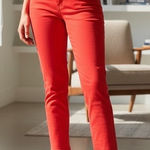 Draper James RSVP Womens Skinny Ankle Pants Size 10 Red Stretch Preppy Chic Photo 0