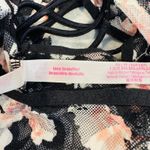 PINK Romantic Floral Lace‎ Bralette Black Pink Lined Padded Bra Top Womens XS Photo 8
