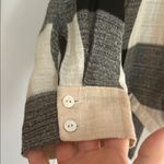 Love Riche Cream and Black Button Down Shirt with Dress Shirt Collar Photo 5