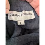 Cathy Daniels Vintage  Tiered Floral Maxi Skirt L Black White Viscose Rayon Boho Photo 2