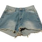 SheIn Mod Size 29 Distressed Jean Shorts Painted Floral Flower Cotton Zipper Photo 1