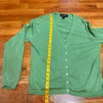 Brooks Brothers  Women’s XL Silk Cotton Green Button Long Sleeve Cardigan Preppy Photo 6