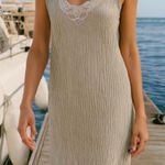 Victoria's Secret Victoria’s Secret Gold Label Green Lace Embroidered Crinkle Light Maxi Gown M Photo 0