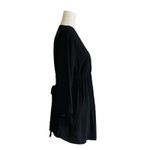 Old Navy  Maternity Black V-Neck 3/4 Sleeve Tie Waist Blouse Top Size Medium NEW Photo 6