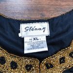 vintage • Stenay beaded jacket 80s black gold silk evening formal sparkly 1980s Size XL Photo 2