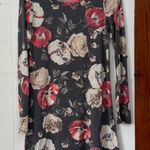 Pink Lily  Floral Gray long sleeve t-shirt dress medium Photo 0