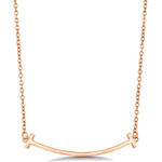 Boutique *NEW Rose Gold Filled Curved‎ Bar Necklace , 16-18 Photo 0