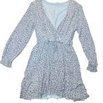 Altar'd State • long sleeve leopard print romper gray white small Photo 0