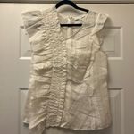 Chelsea and Walker Bush Ruffle silk blend top White Size 8 Photo 8